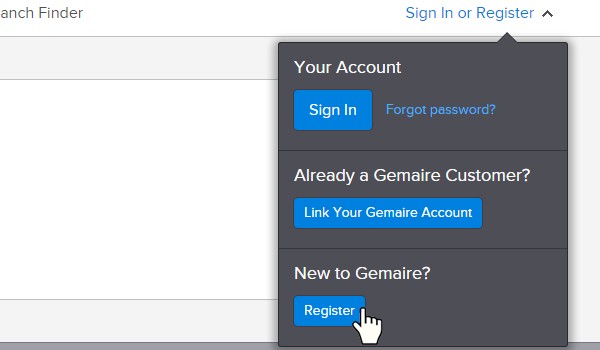 New Account Registration Step 1