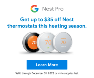 Google Nest Thermostats Promotion